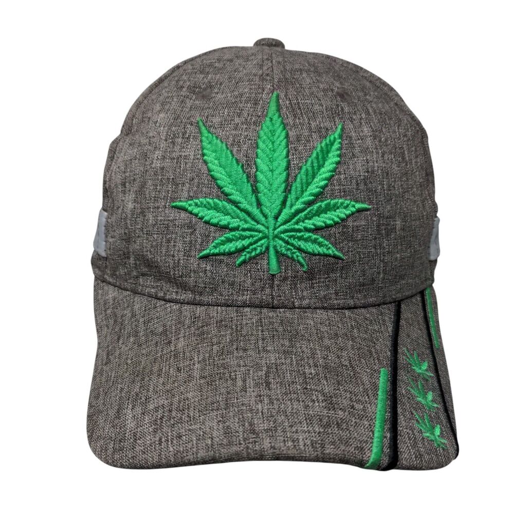 Marijuana Leaf Strapback Hat Multi One Size Embroidered Hat Republic